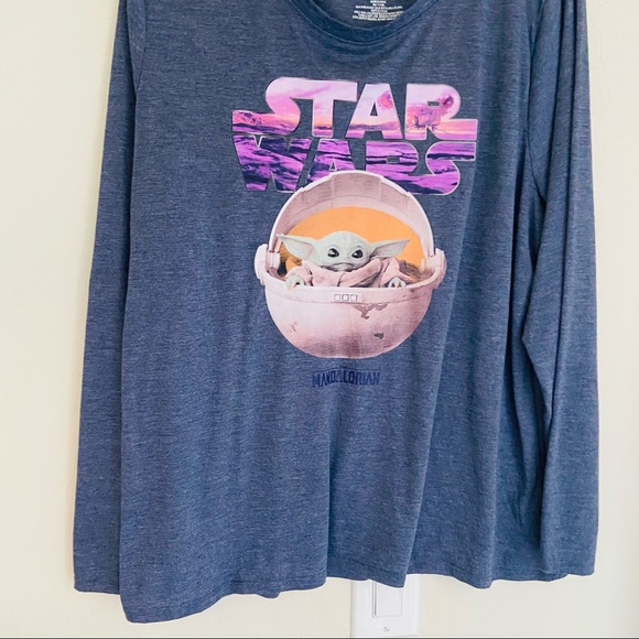 Star Wars the Mandalorian Baby Yoda Long Sleeve Tee Women’s Size XL - Picture 3 of 7
